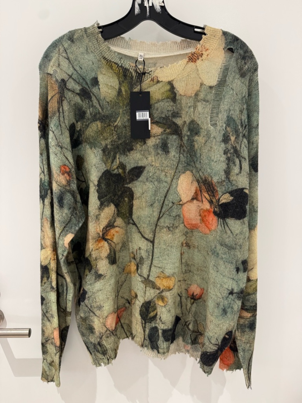 R13Floral Print distressed Sweater - Picture 9 of 9